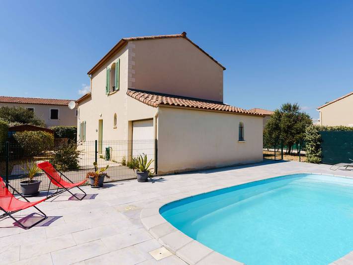 Casa de vacaciones para 7 personas, con Terraza además de Jardín y Piscina en Narbonne Plage