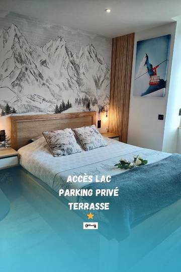 Gîte pour 2 personnes, avec balcon et vue à Viviers-du-Lac