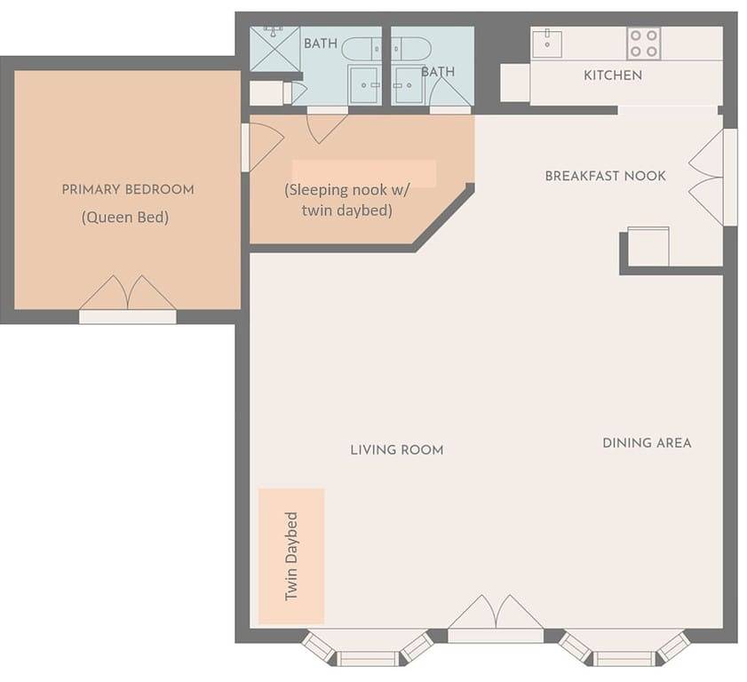 Cottage im historischen Yorktown (ehemals Galerie von Nancy Thomas, Volkskünstlerin) in Yorktown (Virginia), Virginia