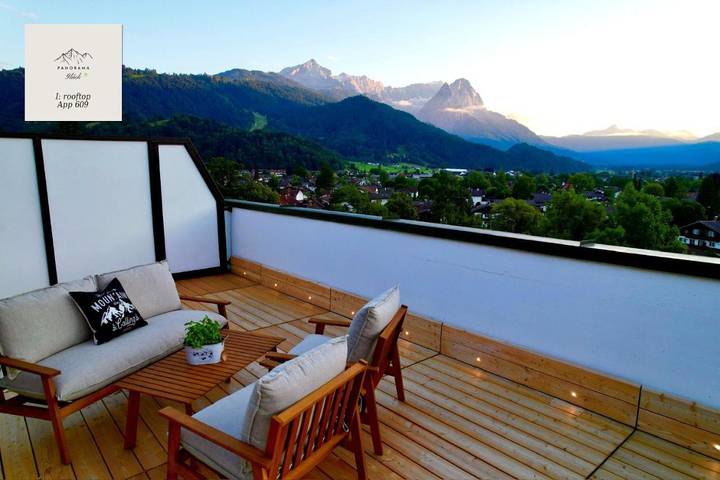 Ferienwohnung für 4 Personen, mit Balkon und Terrasse sowie Pool und Sauna