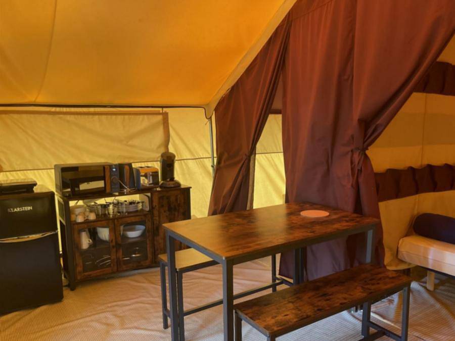 Camping Paradis Family des Issoux d'Ardèche - Tent 4 persons - Unusual - Indiana tent (without sanitary facilities) in Lalevade-d'Ardèche, Parc naturel régional des Monts d'Ardèche