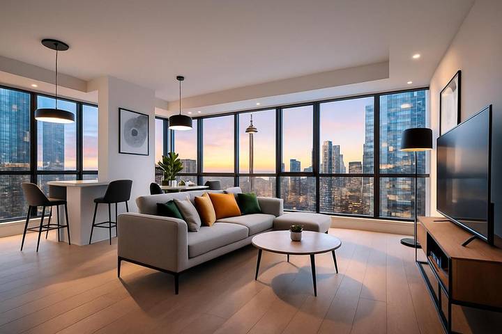 Ferienwohnung für 6 Personen, mit Sauna und Terrasse sowie Seeblick und Ausblick in Toronto