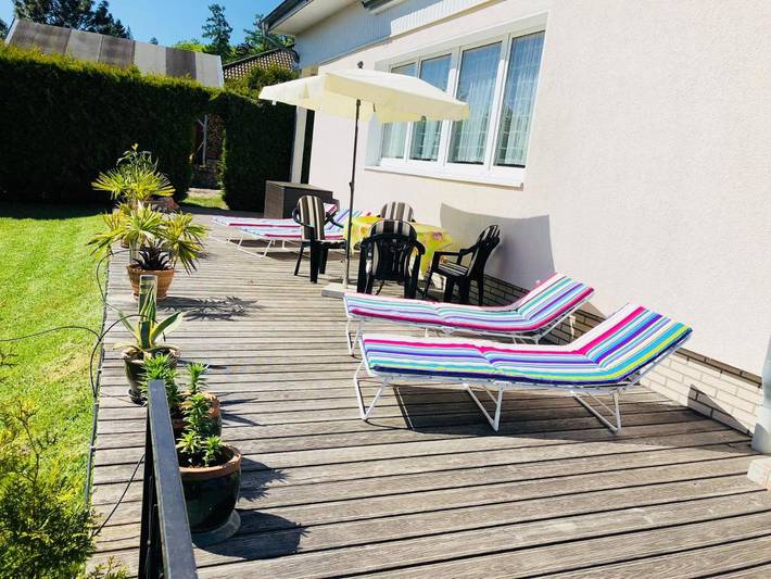 Ferienwohnung für 4 Personen, mit Terrasse und Garten sowie Sauna