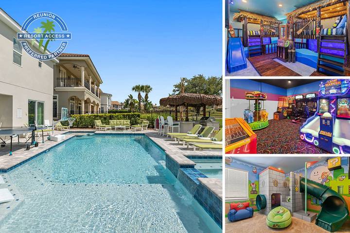 Villa for 22 people, with pool and children pool as well as balcony/terrace in Reunion Resort