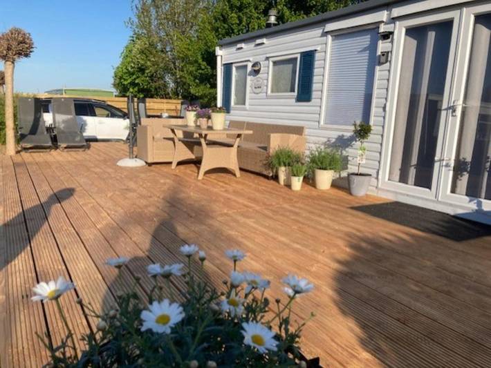Ferienhaus für 4 Personen, mit Terrasse und Garten sowie Pool und Ausblick