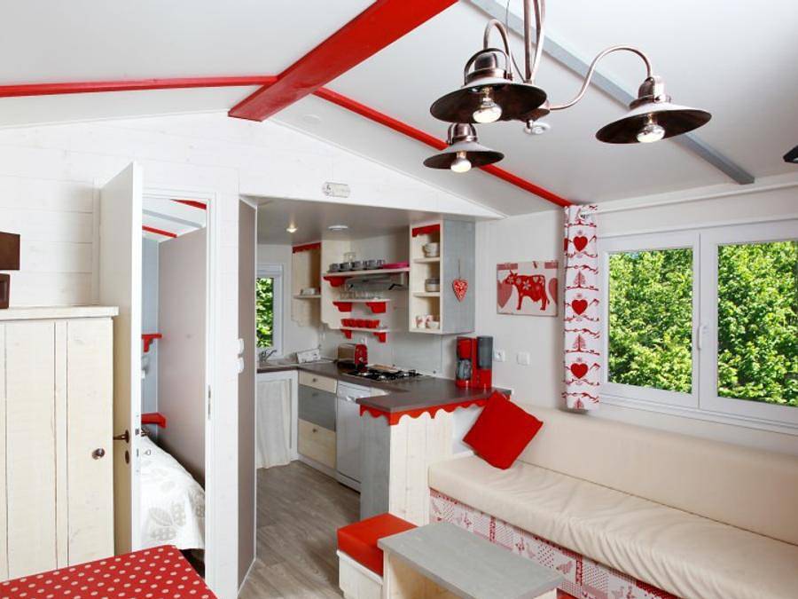 Camping le Moulin - Mobilheim 5 personen - Cabane du Jura 35 m² - klimatisiert 5 pers. in Patornay, Jura