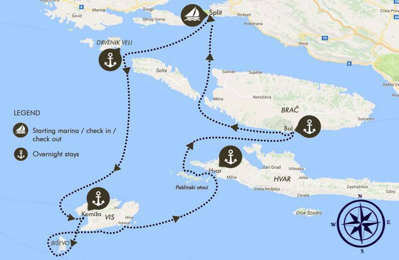 Segelurlaub in Kroatien - private Segelyacht 14m in Split, Split-Dalmatien