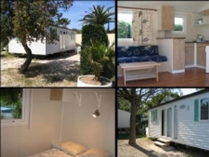 Flower Camping Orly d'Azur - Mobilheim 6 personen - Mobilheim Cayanne Standard 31m² - 2 Schlafzimmer - halbüberdachte Terrasse -. in Six-Fours les Plages, Mittelmeerküste (Frankreich)