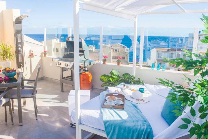 Ferienwohnung für 3 Personen, mit Balkon und Terrasse sowie Ausblick in S'Illot Cala Morlanda