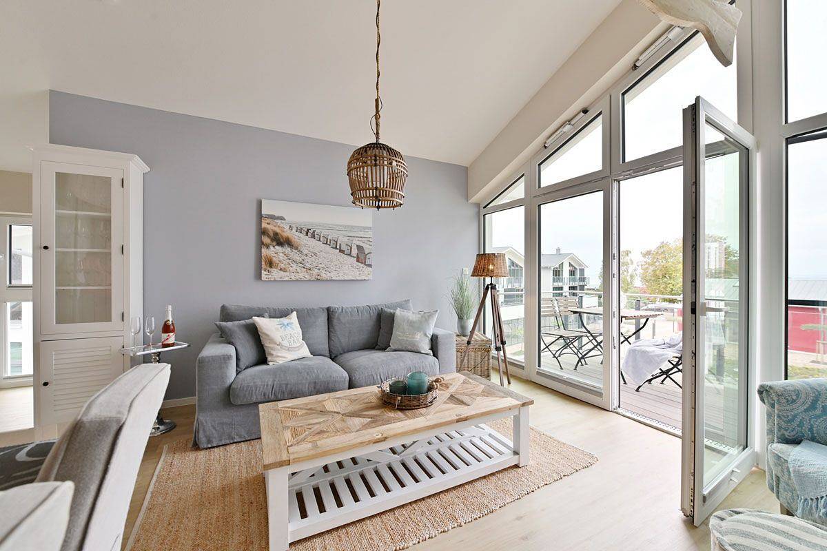 Apartamento entero, Nur 200m zum Sandstrand, Meerblick, Wlan, bis 4 Personen mit Terrasse und Sauna in Hauptstrand Glowe, Glowe