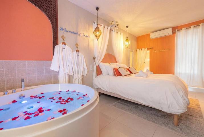 Appartement de vacances pour 2 personnes, avec jardin ainsi que terrasse et jacuzzi