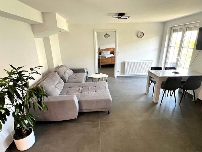 Ferienwohnung für 4 Personen, mit Terrasse und Garten sowie Ausblick