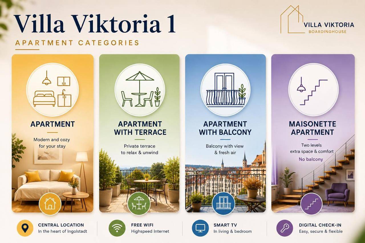 Villa Viktoria 1 - Apartments - City center in Ingolstadt, Haute-Bavière