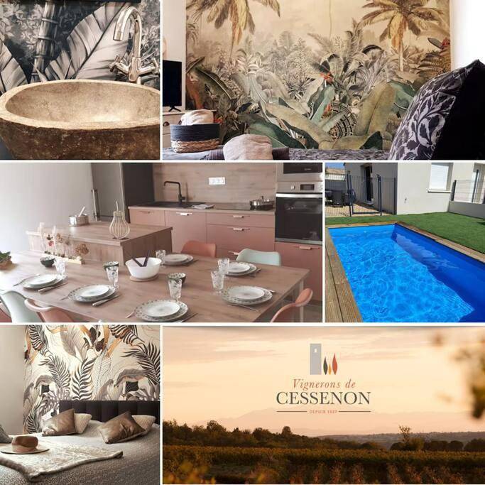 Maison de vacances pour 8 personnes, avec Terrasse ainsi que Jardin et Piscine à Cessenon-sur-Orb