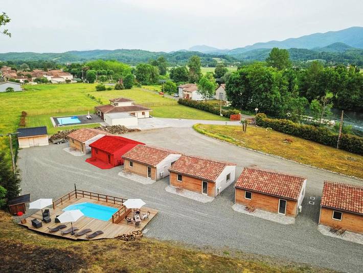 Maison de vacances pour 4 personnes, avec jardin ainsi que vue et piscine