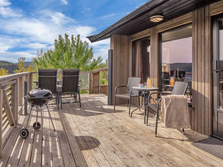 Ferienhaus für 6 Personen, mit Seeblick und Garten sowie Terrasse in Åseral