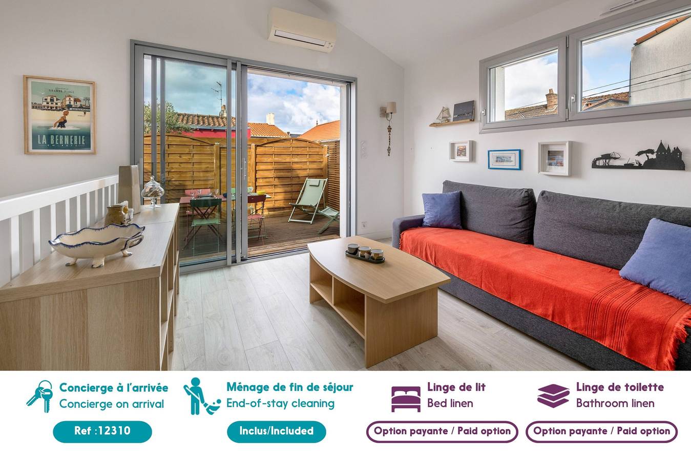 Appartement entier, Appart dans bourg à 230m de la plage. 4 pers. in La Bernerie-en-Retz, Côte de Jade