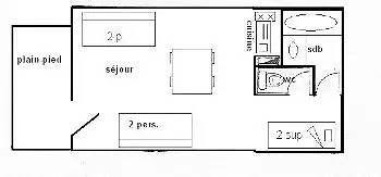 Estudio entero, Cabina estudio 3/4 pers - Le Squaw Valley -014Sq- Plagne Villages in Plagne Villages, La Plagne-Tarentaise