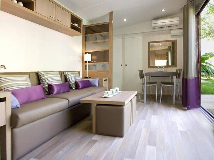 Camping le Rouge Gorge 10' Puy du Fou - Mobilheim 8 personen - Mobilheim 40M² (3 Schlafzimmer - 2 Bäder) Premium Tv Klimaanlage Waschmaschine 6/8 Pers. in Saint-Laurent-sur-Sèvre, Loire-Tal