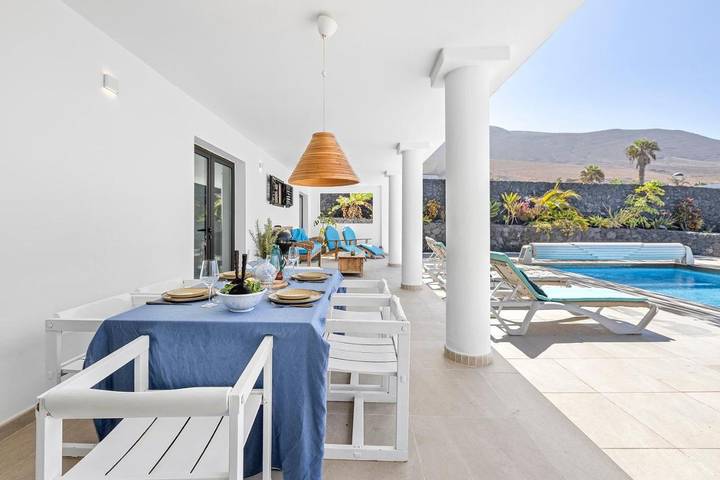 Casa rural para 9 personas, con jardín y piscina además de vistas y vistas al lago en Famara - 4