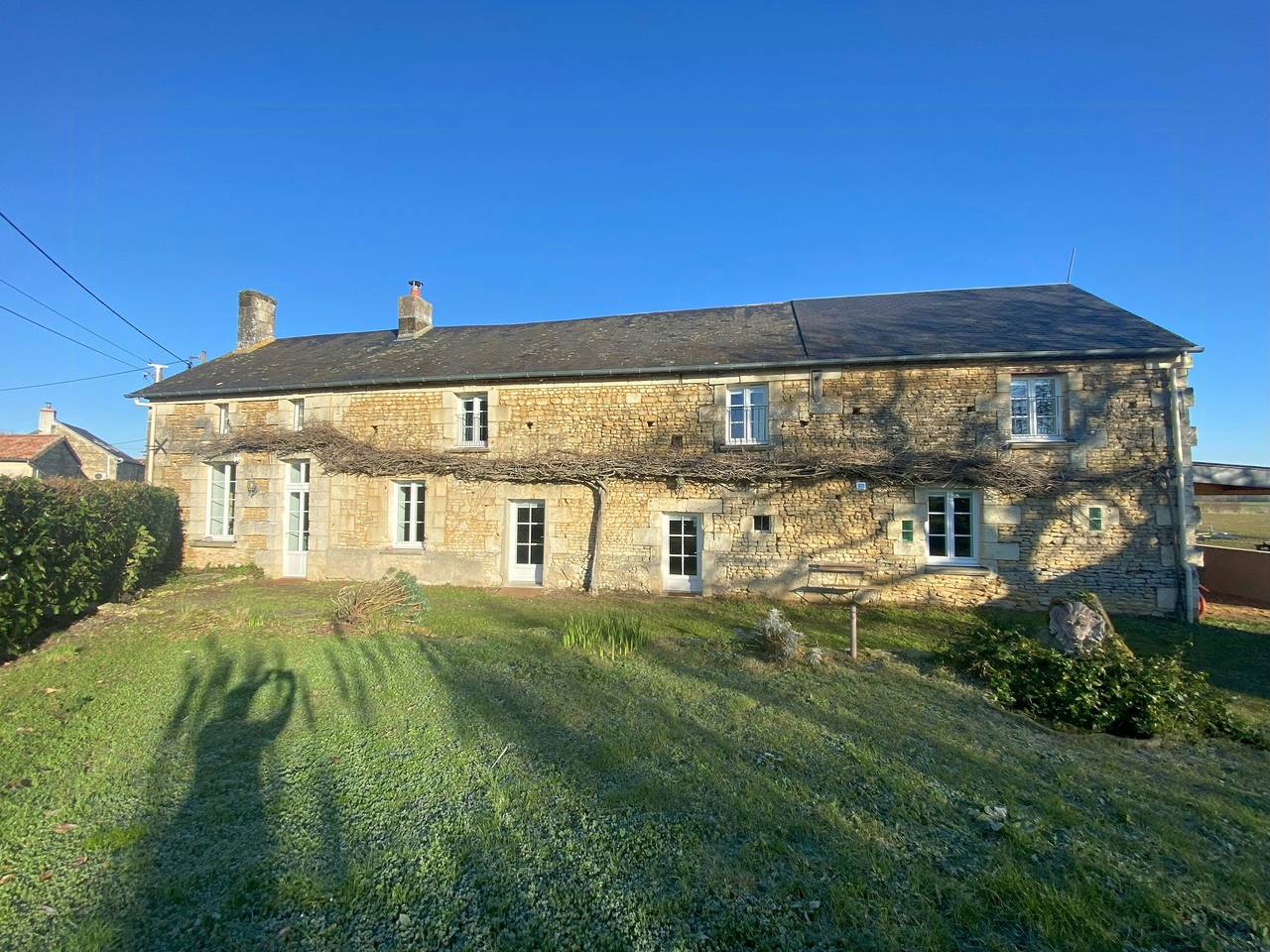 Longère en pierre près de l'Abbaye de Fontevraud in Morton, Vallée de la Loire