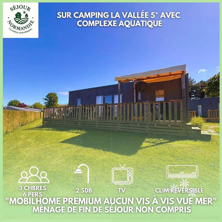 Camping pour 6 personnes, avec piscine ainsi que vue et jardin, animaux acceptés