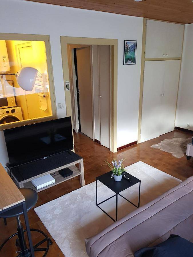 Appartement entier, Grand studio dans une résidence prive avec une cuisine et salle de bain séparé un parking gratuit et une magnifique vue sur les montagness in Marnaz, Région de Bonneville