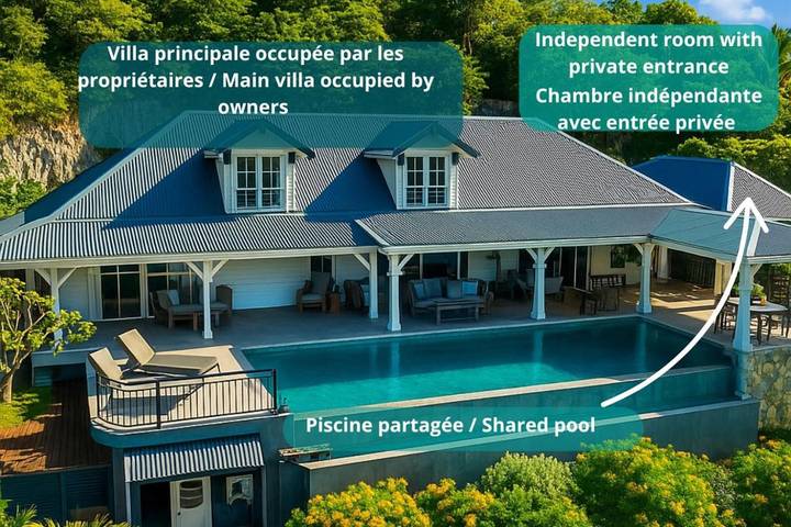 Maison d’hôte pour 3 personnes, avec terrasse ainsi que vue et piscine, animaux acceptés dans Saint Martin - 2