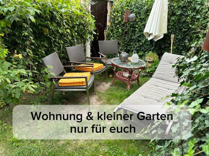 Ferienwohnung für 3 Personen, mit Terrasse und Garten sowie Ausblick