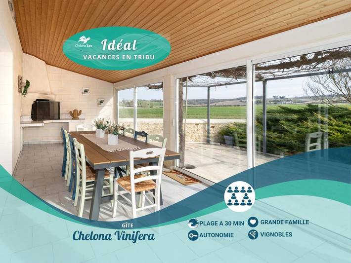 Location de vacances pour 10 personnes, avec Terrasse ainsi que Jardin et Vue à Saint-Ciers-du-Taillon