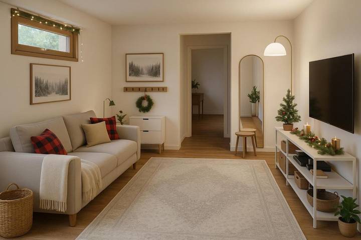 Appartement de vacances pour 3 personnes, avec jardin