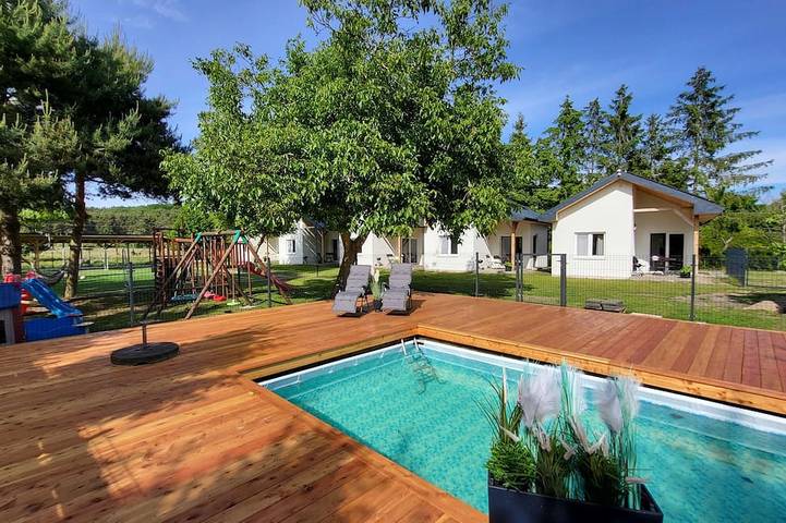 Ferienhaus für 4 Personen, mit Terrasse und Garten, mit Haustier