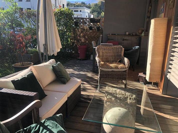 Appartement de vacances pour 4 personnes, avec Balcon ainsi que Terrasse et Jardin