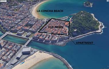 Apartamento para 4 Personas en Playa de la Concha, San Sebastián, Foto 2