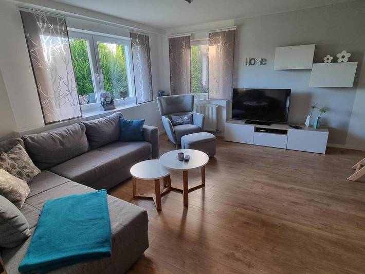 Ferienwohnung für 4 Personen, mit Terrasse und Garten sowie Ausblick