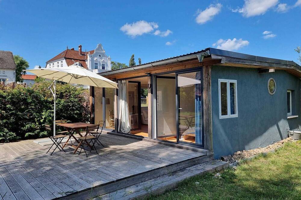 Pommernhaus Bay Cabin, Kamin, Sup's - großer umzäunter Garten in Altwarp, Stettiner Haff
