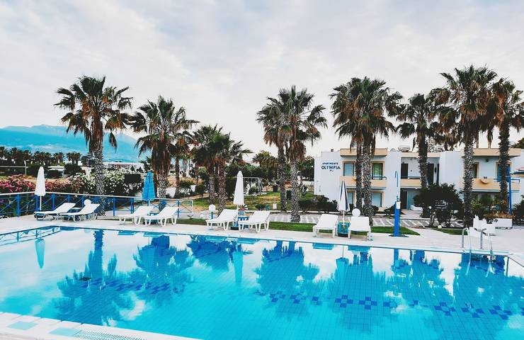 Holiday apartment for 2 people, with Terrace and Garden as well as Pool in Kos Town