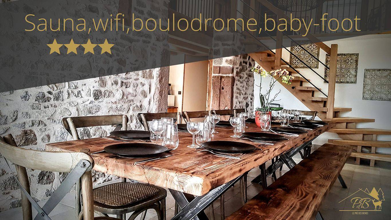 Gîte Le Pré des Biches, 4 étoiles, sauna, babyfoot in Cleurie, Région d'Épinal