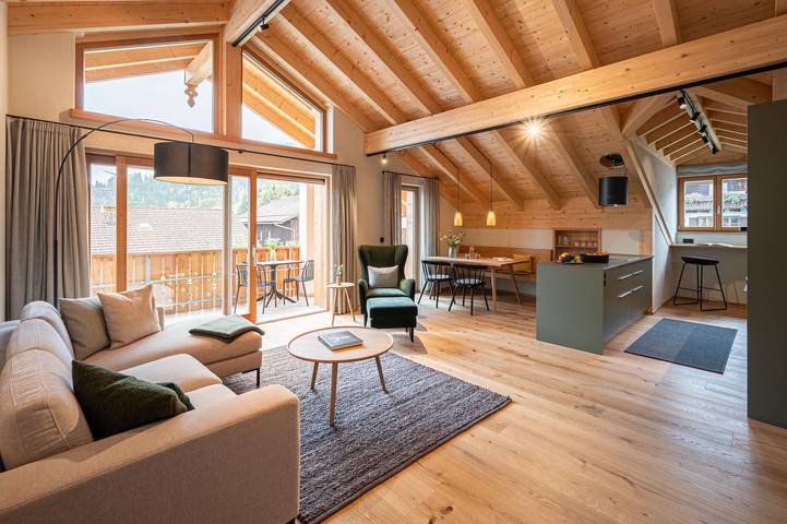 Ferienwohnung für 4 Personen, mit Balkon und Terrasse sowie Sauna im Allgäu