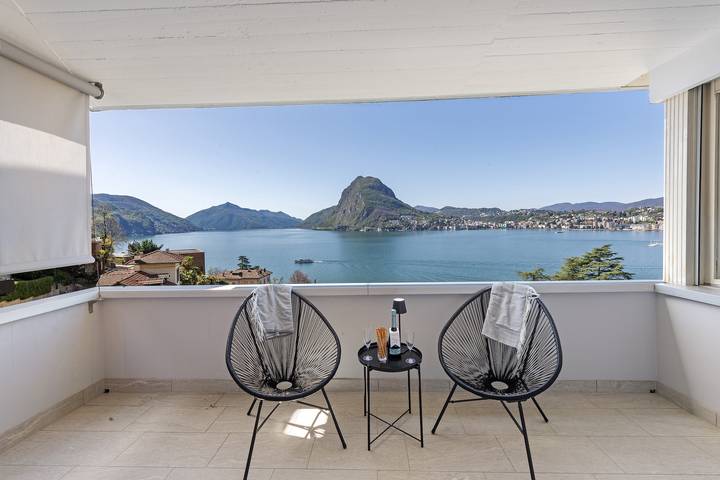 Vacation rental for 5 people, with terrace and lake view, with pets in Lugano