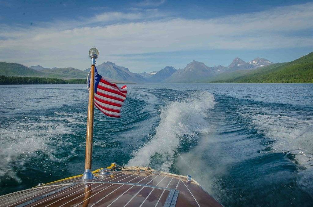 Bootshaus am Lake Mcdonald Bsp in West Glacier, Glacier-Nationalpark
