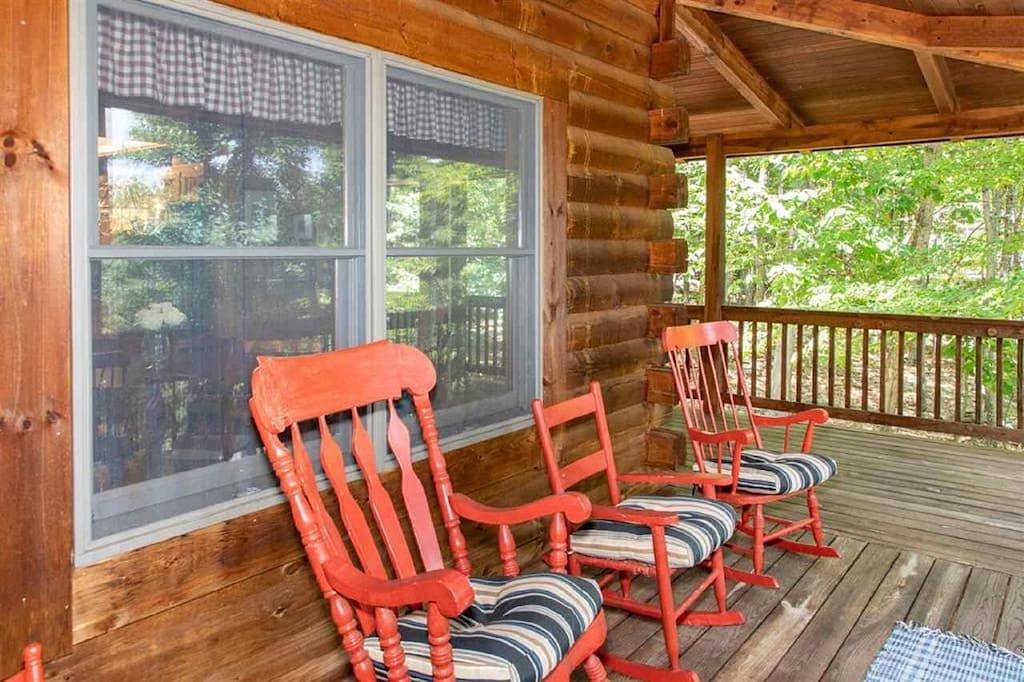 Moutain Top Log home mit Blick auf die Piste in Massanutten, Blue Ridge Mountains