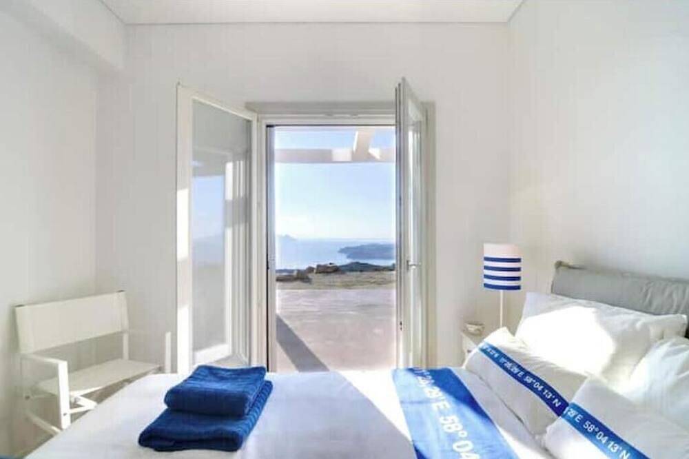 Stemma Stone Villa | Sunset Sea Views & Private Pool Above Mylopotas Beach in Mylopotas, Ios