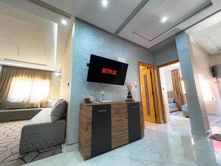 Gîte pour 7 personnes, avec balcon et vue, adapté aux familles à Béni Mellal