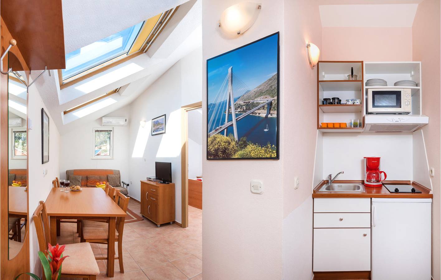 Ganze Ferienwohnung, Gemütliche 1-Zimmer-Wohnung mit Pool, 500 m vom Strand entfernt und inklusive Parkplatz in Baska Voda, Makarska Riviera