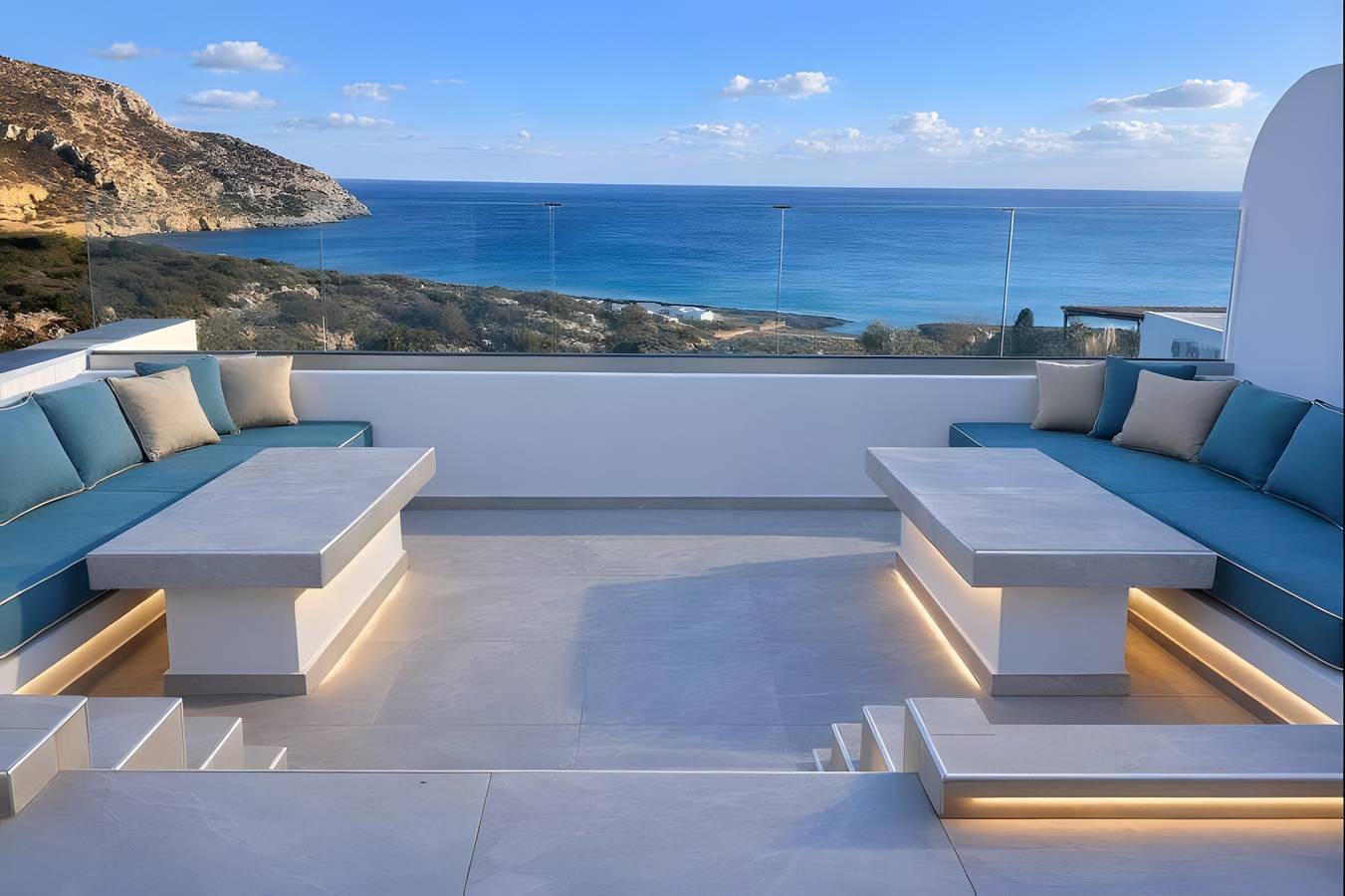 Villa 'Aqua Blue 2' mit privatem Pool und Meerblick in Karpathos