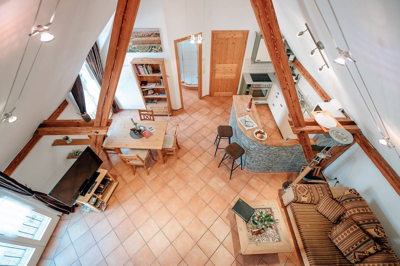 Winzerhof & Weincafe Gümpelein - Ferienwohnung 75qm mit Sauna in Willanzheim, Fränkisches Weinland