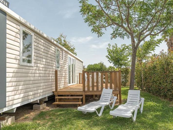 Camping l'Etoile d'Or - Mobilheim 8 personen - Cottage Familie 4 Zimmer + Klimaanlage in La Côte Vermeille, Argelès-sur-Mer