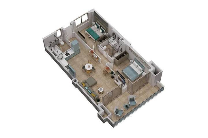 Vakantieappartement voor 5 personen, met zwembad en balkon in La Caleta