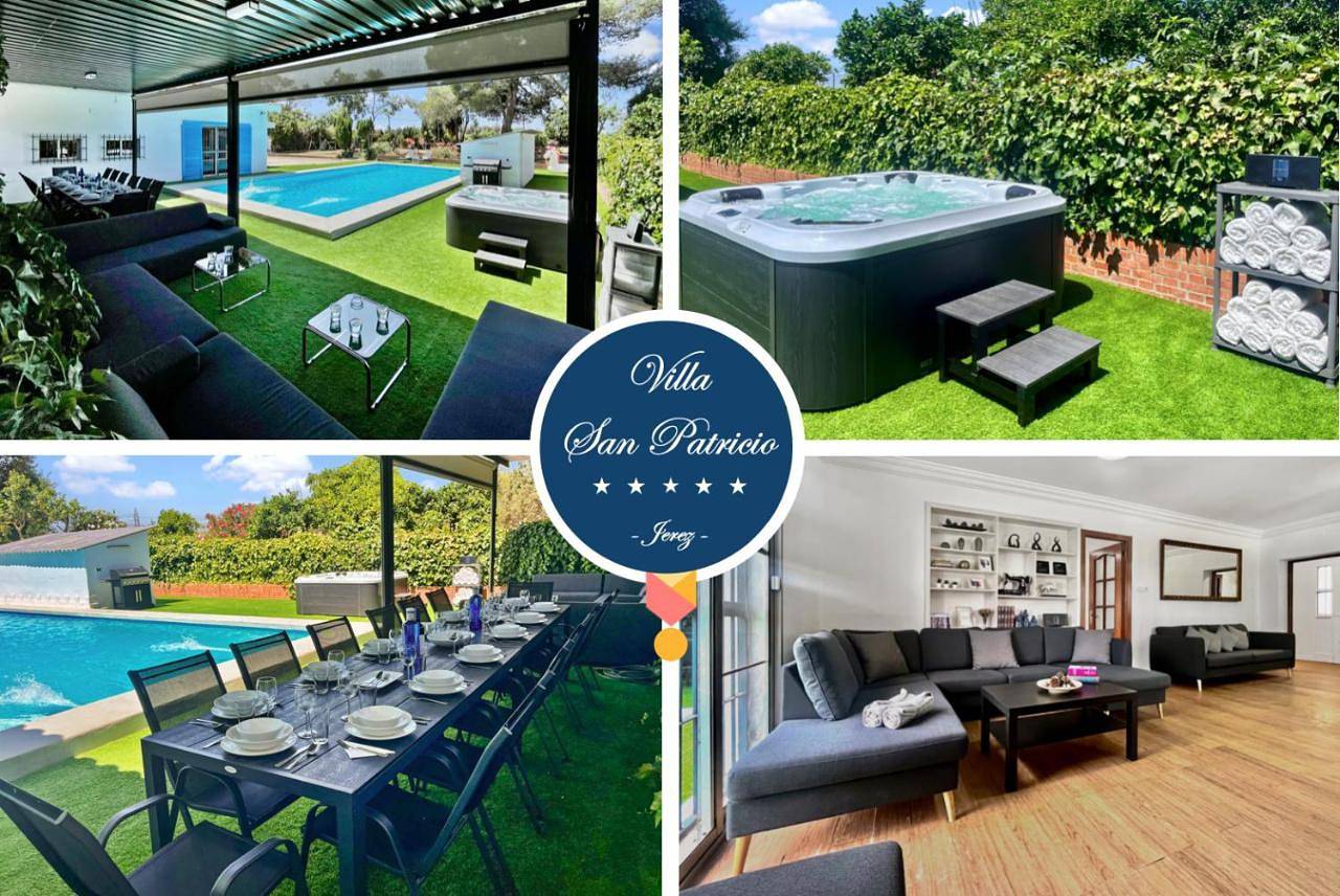 Villa San Patricio I Piscina Privada I Jacuzzi Spa I Bbq I Ps5 I Aire Acon I 3000m2 I 5min-Centro in Jerez de la Frontera, Costa de la Luz